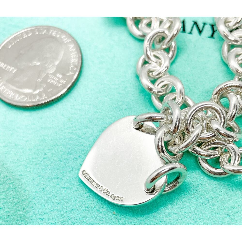 Tiffany & Co. Return to Tiffany Large Heart Tag Necklace Sterling Silver 15" - Picture 4 of 9